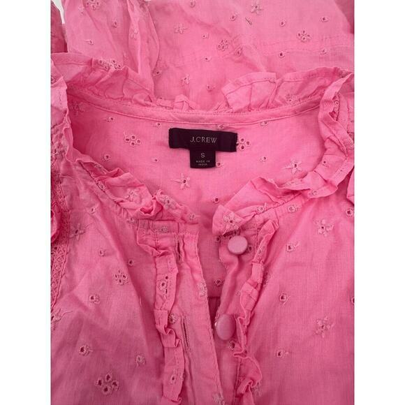 J. Crew Long-sleeve ruffle shirt in floral eyelet - Picture 8 of 9